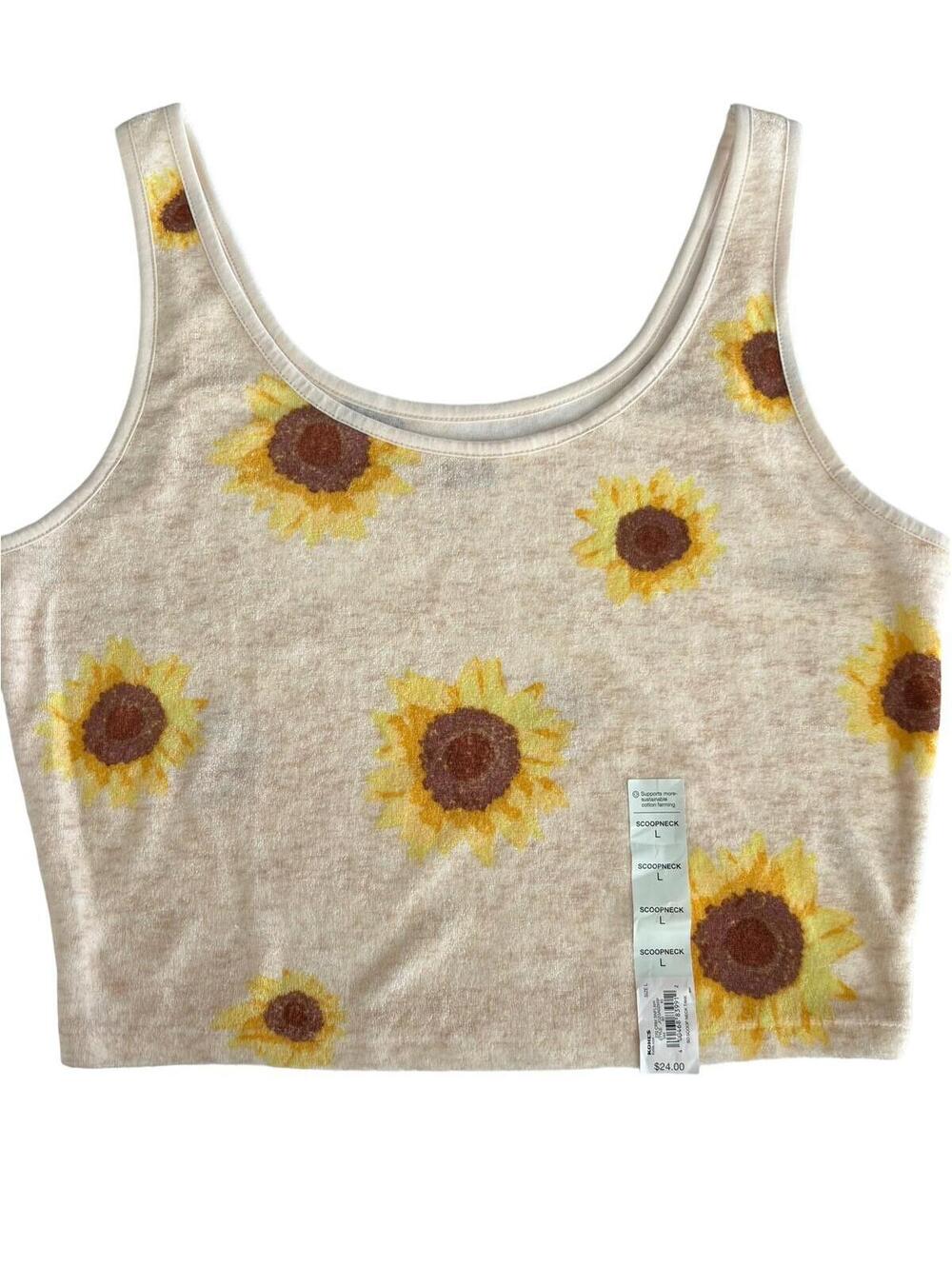 SO Sunflower Terry Crop Size L Jr NEW With Tags Yellow Scoop Neck 1236